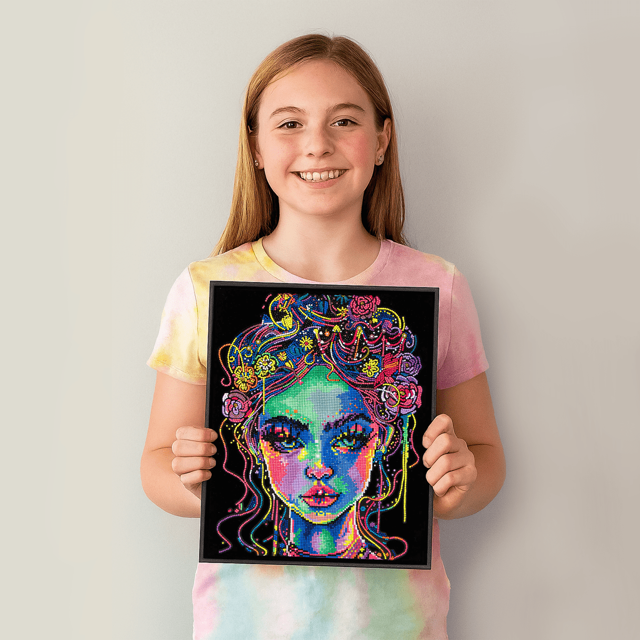 Diamond Dotz Neon Flock Electric Beauty Diamond Painting Kits for Adults - Colorful Diamond Art Kits a Relaxing Creative Craft Kit with Dotz Gems 18x14