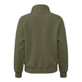 thumbnail image 4 of RUTAYY Women's Sweatshirt Long Sleeve Solid Color Quarter Zip Stand Collar Front Pocket Pullover Tops Army Green, 4 of 5