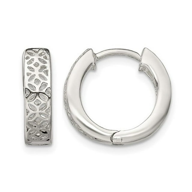 Boucles d'Oreilles en Argent Sterling à Motifs Floraux
