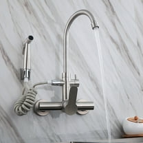 Commercial Sink Faucet Wall Mount 360?? Rotation Kitchen Faucet Stainless Steel for Homes, Restaurants, Shopping Center