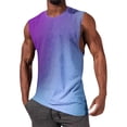 thumbnail image 2 of TAGOLD Mens Summer Round-Neck Tank Top Gradient Print Pullover Fitness Casual Wear Top, 2 of 5