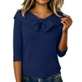 thumbnail image 1 of Breezora Women's Loose Knit Sweater With Hood And Exposed Shoulder For Spring Autumn Fashion Tops S Size Navy, 1 of 4