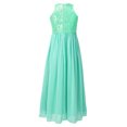 thumbnail image 2 of YEAHDOR Teens Girls Wedding Evening Long Dress Elegant Floral Lace Chiffon Princess Birthday Party Dress Mint Green 10, 2 of 7