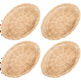 thumbnail image 2 of 4 Pcs Bamboo Paper Plate Holder - 10 Inch Round Woven Plate Holder,Reusable Paper Plate Holders for Picnic, 2 of 5