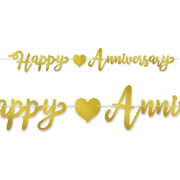 Feliz aniversario de Streamer Beistle Gold Foil