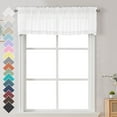 thumbnail image 2 of OVZME 42x14 White Sheer Curtains for Small Windows 2 Pack, 14" Short Cafe Valance for Kitchen Bathroom, Soft Voile Rod Pocket Topper Curtains, Each 42Wx14L, 2 of 8