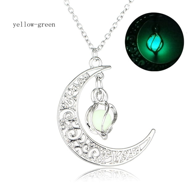 Collar para mujer, Joyas para mujer, Joyas para mujer Colgante luminoso hueco Collar de cuentas luminosas de torbellino Colgante de collar
