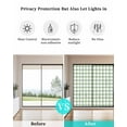 thumbnail image 4 of Window Privacy Film Sage Green Checkered Stained Glass Window Film Decorative Sun Block Window Cover Farmhouse Buffalo Plaid Window Clings Static Adhesive Sticker for Bathroom 17.7"x39.3", 4 of 7
