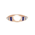 thumbnail image 1 of Princess & Trillion Simulated Blue Sapphire & Cubic Zirconia Enhancer Guard 14K Rose Gold, Size 7, 1 of 3