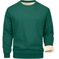 thumbnail image 3 of 2 Pack Men's Sherpa Lined Fleece Crewneck Pullover Sweatshirts, Loose Fit Casual Outdoor Long Sleeve Outerwear Tops, 3 of 7