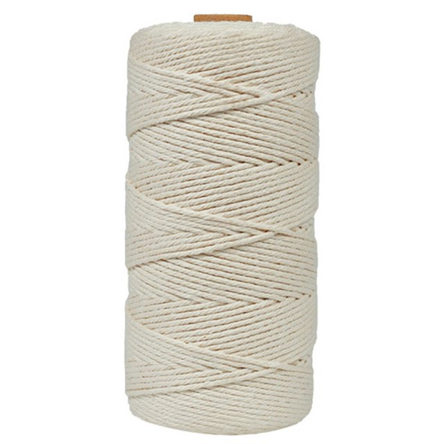 Cuerda de algodón natural hecha a mano 656.17 pies cuerda artesanal multifuncional cuerda de macramé