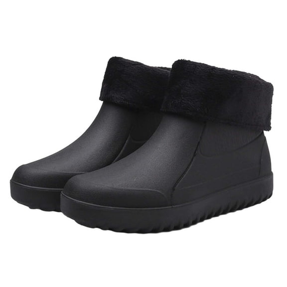 NOKIO Ankle-Length Waterproof Winter Boots For Men Men'S Cozy Fleece-Lined Short Rain Boots Men Rain Slip Casual Shoes Short On Boots Water Ankle Outdoor Fashion Men's Casual Shoes