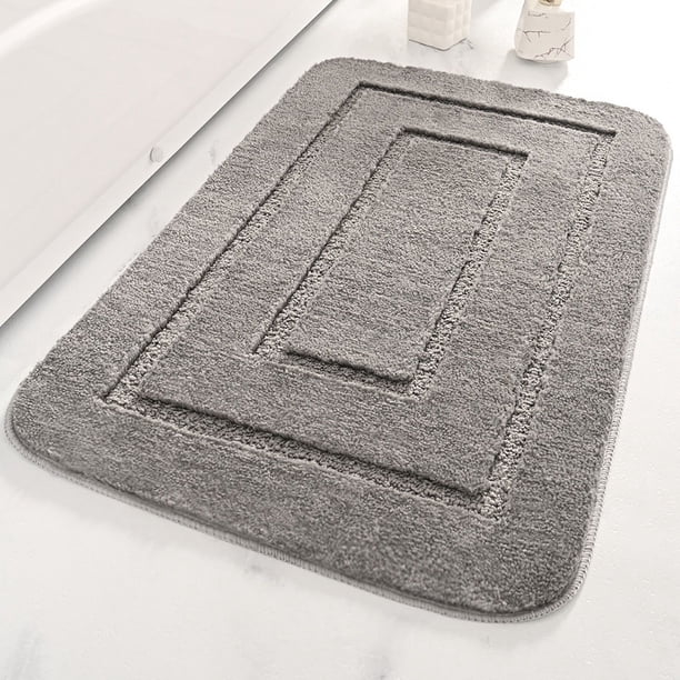 Alfombrilla de baño con forma de dorso de fibra ultrafina, antideslizante, almohadilla absorbente de color sólido, alfombrilla para puerta de baño