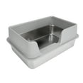 thumbnail image 1 of CAJA DE DE ACERO INOXIDABLE, CAJA DE PARA GATOS Extra Grande Con Lado de Pared Alta, Caja de Para Gatos de Metal XL, Fácil de Limpiar, Antifugas, Cerrada, 1 of 7