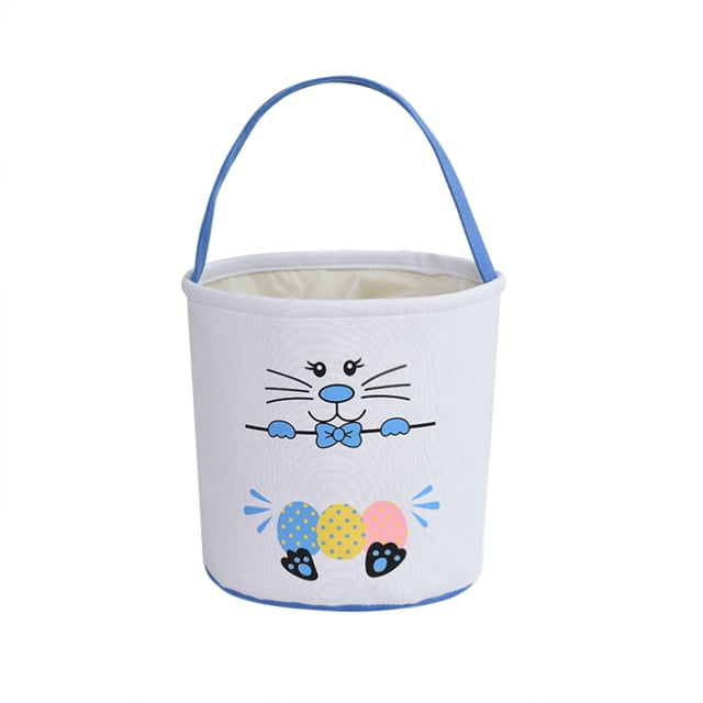 Under 10 Hangs Cute Animal Basket Holiday Rabbit Bunny Printed Canvas Gift Carry Candy Bag