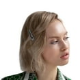 thumbnail image 4 of Kitsch Clip Snap Rhinestone, Metal Snap Hair Clips for Women, Barrette, 2pcs, Hematite, 4 of 11