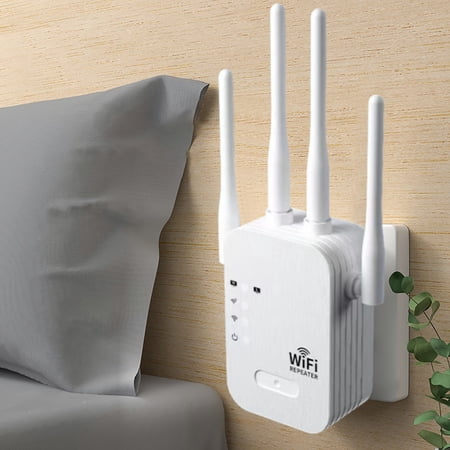COFEST Up to 65% off WiFi Extender Signal Booster Wireless Internet Repeater Long Range Amplifier with Ethernet Port Access Point White