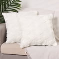 thumbnail image 2 of Unique Bargains Soft Plush Throw Pillow Covers Decorative Cushion Covers (2 Count) White-2 18" x 18", 2 of 6