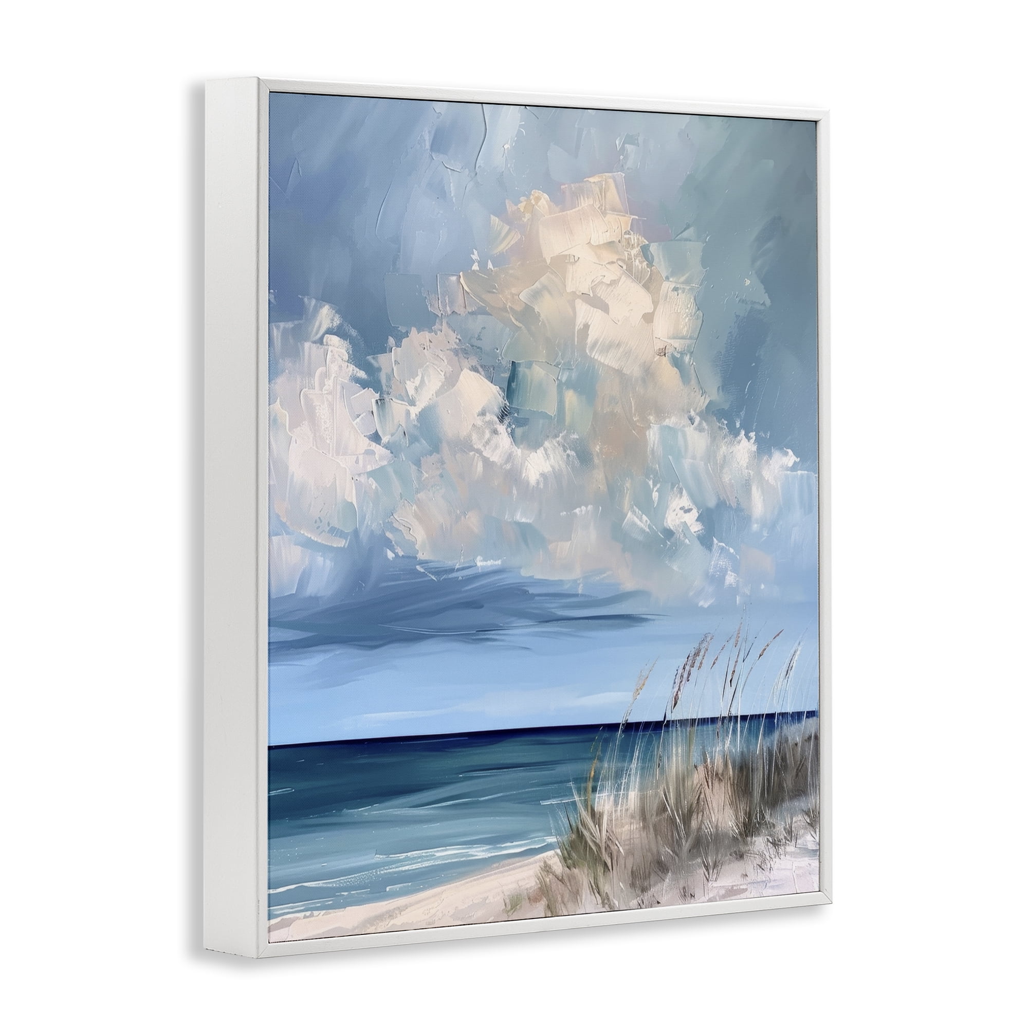 Stupell Industries A Storm Is Coming on Beach White Framed Giclee Art, design by Petal Prints Design