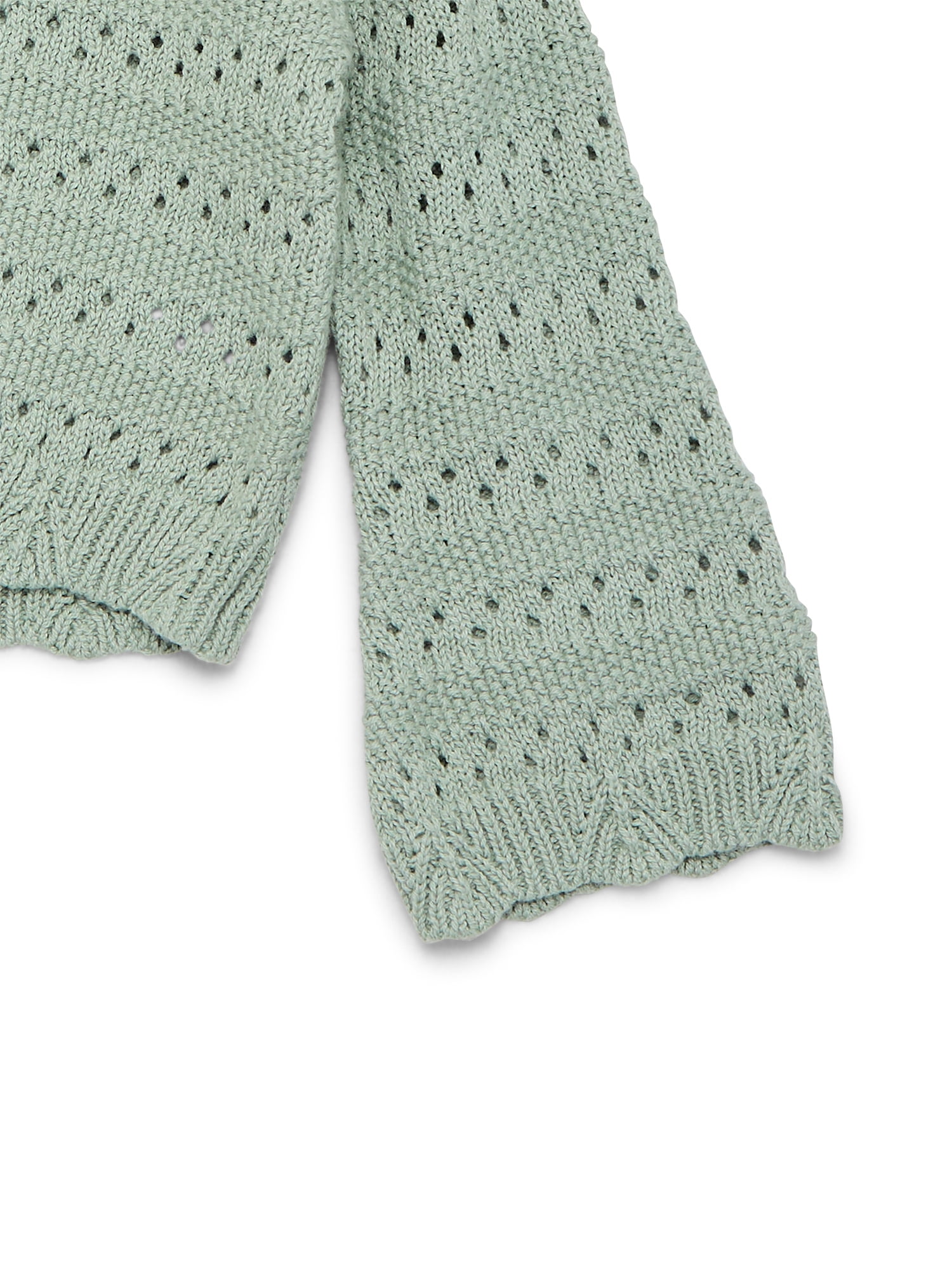Wonder Nation Toddler Girls Cotton Pointelle Sweater with Long Sleeves, Sizes 12M-3T