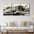 thumbnail image 2 of Large 3 Piece Canvas Wall Art Airplane Pictures Black and White Aircraft Art Painting Modern Home Decor Print for Home Living Room Dining Room Office Stretched and Framed Ready to Hang 60"Wx28"H, 2 of 5