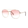 thumbnail image 2 of Double Bridge Rectangular Officer Color Gradient Metal Sunglasses Gold Pink, 2 of 4