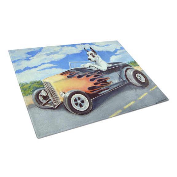 Caroline's Treasures Great Dane Glass Cutting Board Large