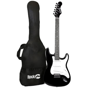 RockJam Right-Handed Solid Body Electric Guitar Black