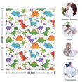 thumbnail image 4 of White Dinosaurs Colorful Species Palms Pattern Blanket,Comfortable Soft Flannel Throw Blanket,All Season,Warm Lightweight Blankets for Sofa Bed Couch Living Room Chair,30"x40", 4 of 4
