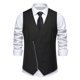 thumbnail image 1 of Hombres Sólida Moda Retro Cremallera Cuello en V Boda sin Mangas Tanques Blusa, 1 of 6