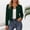 Army Green, variant on Women's Round Collar Long Sleeve Blazer Jacket Open Front Pleated Slim Fit Short Coat Casual Work Office Lightweight Suit Coats