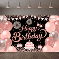 thumbnail image 6 of LUUFILx Pink Birthday Party Backdrop Cloth Balloon Heart Pattern Booth Banner Poster Photography Backdrop Party Decoration for Kids Girl Bay Shower, 6 of 8