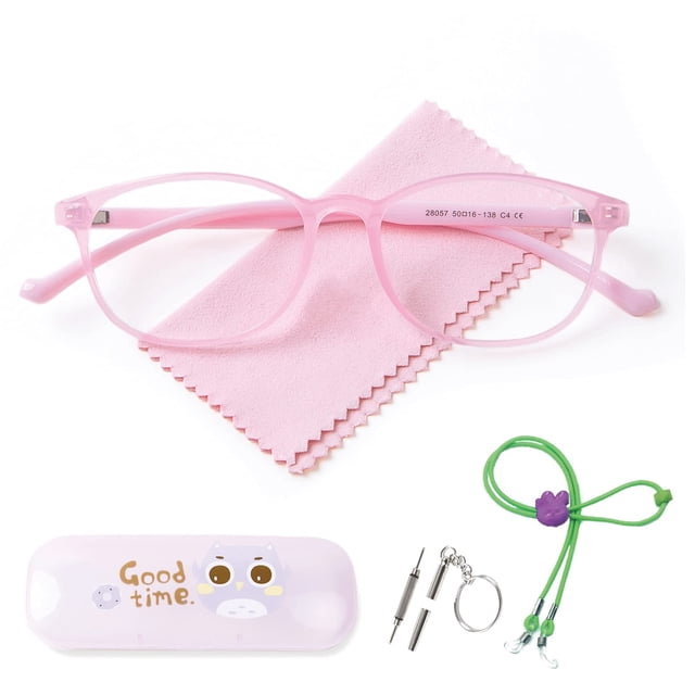Gafas de luz azul AetrvoHope para niños UV400 transparentes rosadas