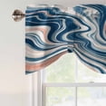 Blue Pink White Marble Tie Up Valances Curtain, Fluid Art Abstract ...