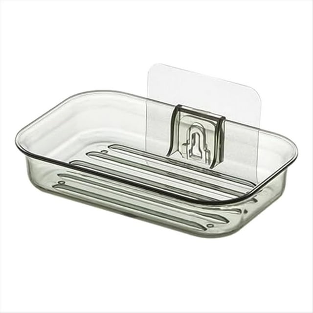 Fácil Instalación Jabonera Soporte para Pared de Cocina Sin Taladro Drenaje Transparente Moderno Baño Champú Barra DuchaContenedor B