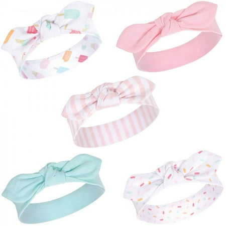 UPC: 0660168585254 | Hudson Baby Infant Girl Cotton Headbands 5pk  Ice Cream  0-24 Months