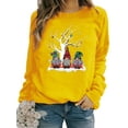 thumbnail image 1 of Innerwin Sweatshirts de Noël Imprimé Gnome pour Femmes, Pull-Over, Col Rond, Confortable, Jaune TP, 1 of 2