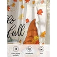 thumbnail image 5 of Sheer Curtains 54 inches Long 2 Panels Set Thanksgiving Gnome Pumpkin Maple Leaf Hello Fall Farmhouse Tiers Sheers Rod Pocket Small Window Short Curtains for Kitchen Cafe, Each 52" W x 54" L, 5 of 7