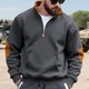 thumbnail image 1 of pstuiky camisas de hombre de manga larga, Blusa/camisa informal y moderna de color liso con cuello alto, manga larga y bolsillo con cremallera para hombre top de hombre xxl, 1 of 9