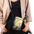 thumbnail image 4 of HELLHERO Adjustable Strap Cross Body Purse Adults Polyester Daily Commute or Casual Outings 4.33x1.97x7.09 Adjustable Shoulder Strap, Hummingbirds and Lilies, 4 of 7
