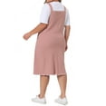thumbnail image 3 of Agnes Orinda Women's Plus Size Easter Overall Dresses Sleeveless Frayed Adjustable Strap Irregular Hem Denim Dress 3X Pink, 3 of 6