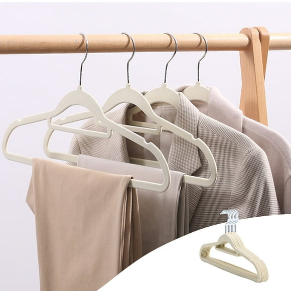 Dvkptbk Flocked Clothes Hanger Home Adult Non-Slip Drying Rack No Mark Hanger, 16.5 Inches, 10-Pack, Great for Adult Closets, Clothes, Pants, Coat and More Coat Hanger on Clearance