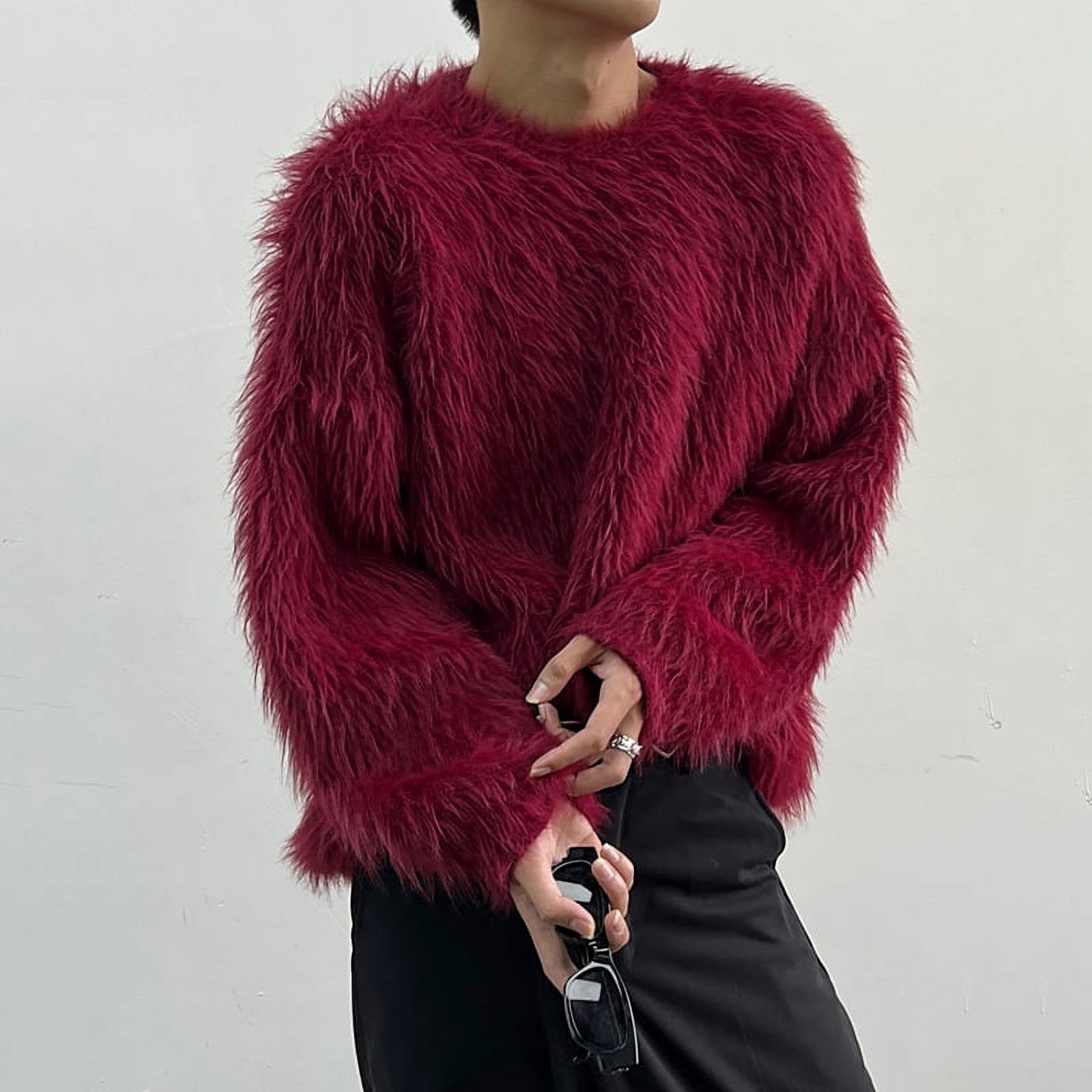 Faux fur sweater mens outlet