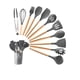 thumbnail image 1 of Set de Utensilios de Cocina OKAERI Silicona Madera Juego Cucharas + Regalo Gris, 1 of 7
