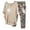 Khaki, variant on Sentmoon Pyjamas Set for Women Linen Short Sleeve Crew Neck Women Tops and Womens Pajama Bottoms with Print Soft Regular Fit Oversized Pajamas S-5XL