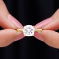 thumbnail image 4 of Moissanite Solitaire Engagement Ring (8 mm Cushion Cut Moissanite, 3.25 CT, D-VS1 Quality), 14K Yellow Gold, US 5.25, 4 of 7