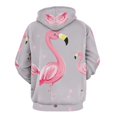 thumbnail image 3 of Pink Flamingos Grey Stars Men's Women Vintage 3D Hooded Sweatshirt - All-Season Loose Fit Streetwear, 3 of 6
