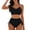 #0122-Black, variant on Women Tie Side Two Piece Bikini Set Wireless Padded Adjustable Bathing Suit for Summer Beach Pool Party Vacation Outfit