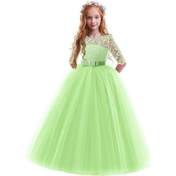 Kid Girl Dresses Girls Formal Dresses Green Dresses For Girls Girls Fancy Dress Girls Children'S Day Outfit 3-4 Years