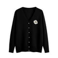 thumbnail image 2 of Kilaqueen Womens Button Down Cardigan Sweaters Sunflower Print Lightweight Long Sleeve Casual V Neck Open Front Soft Knit Sweater Cardigans Tops Fall Clothes, 2 of 5